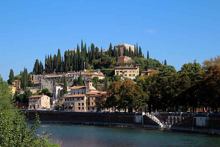 Castel San Pietro caps a hill overlooking the Adige River in Verona