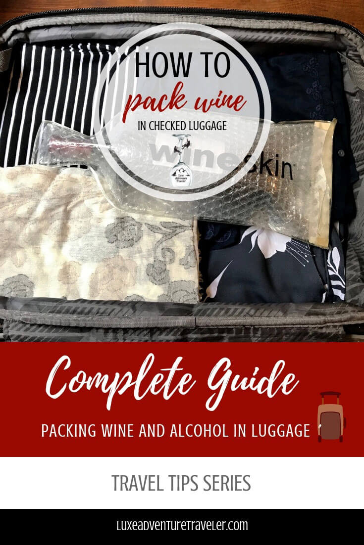 packing a bottle of wine in checked luggage