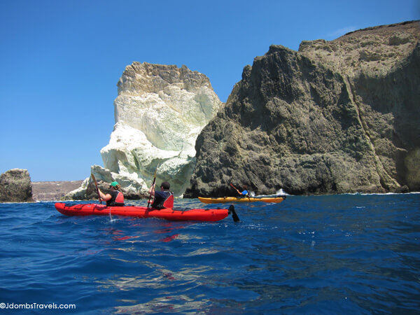 Sea kayaking Santorini