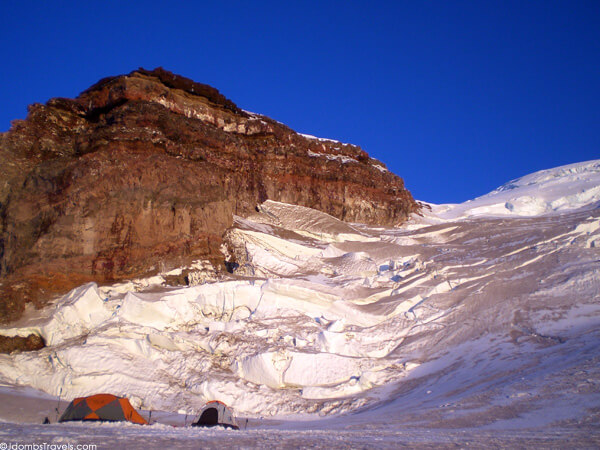 Tents on Cowlitz Glacier