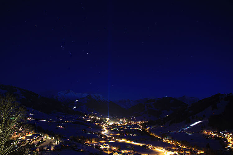 Nighttime view of Gstaad 