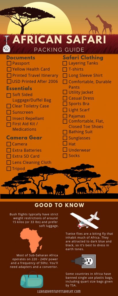 safari packing list africa