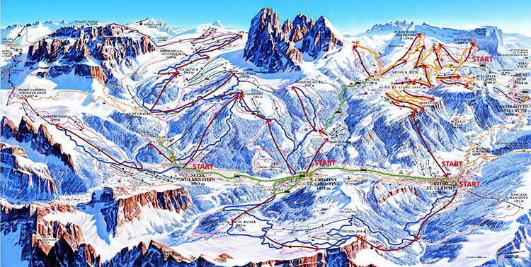 Sella Ronda Ski Map