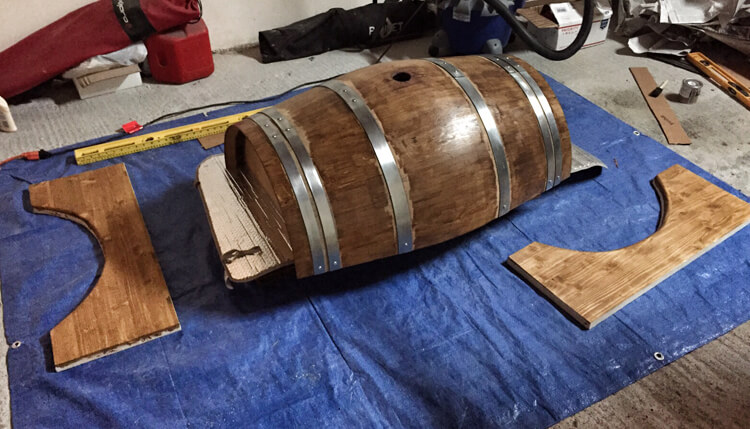 diy whiskey barrel coffee table