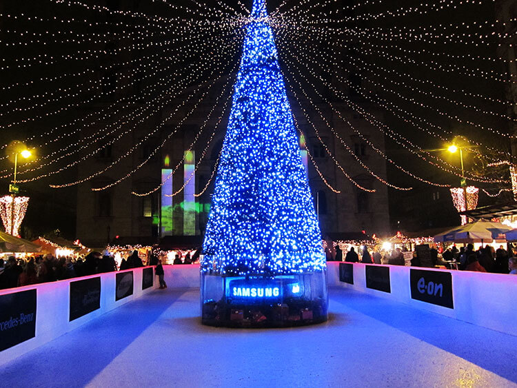 Ice skating at the Budapest Christmas Market