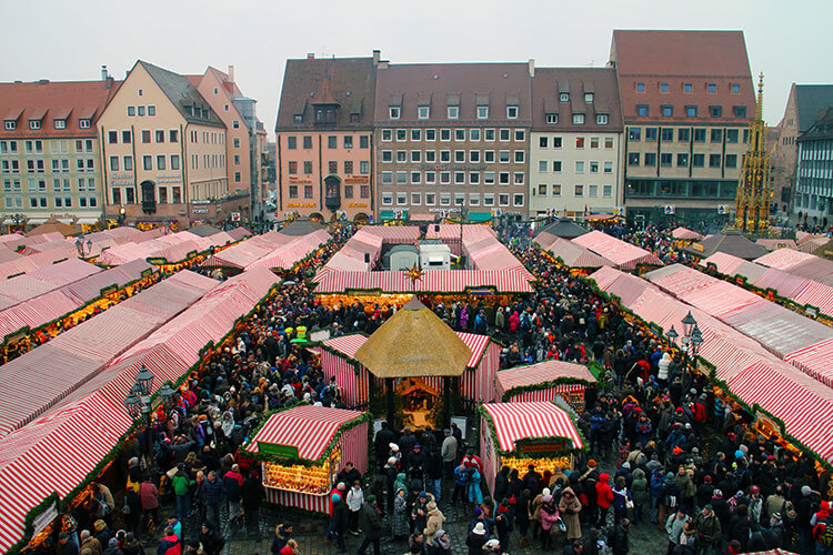 A bird's eye view of Nuremberg Christkindlesmarkt