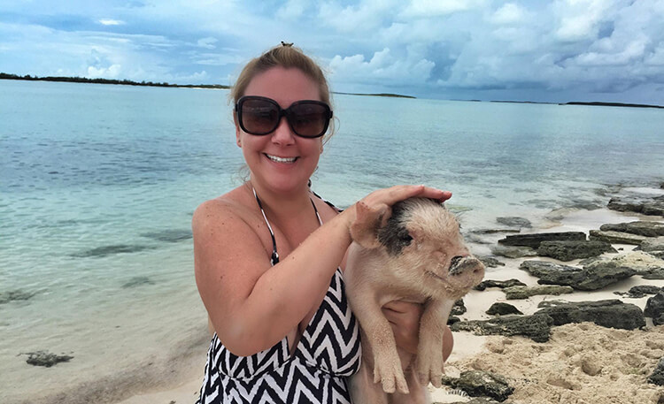 Swimming with the pigs in the Bahamas