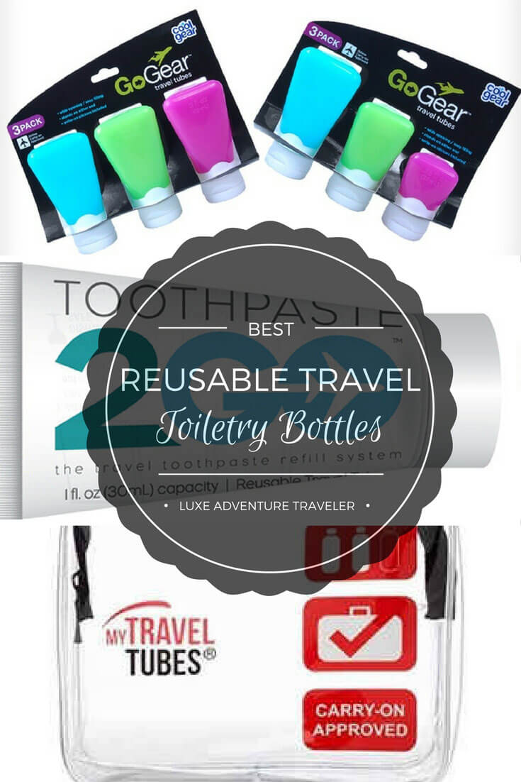 travel toiletry bottles with labels