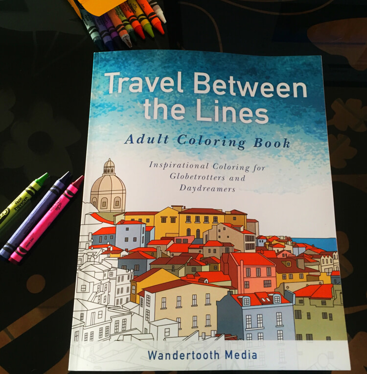 Travel Between the Lines adult coloring book
