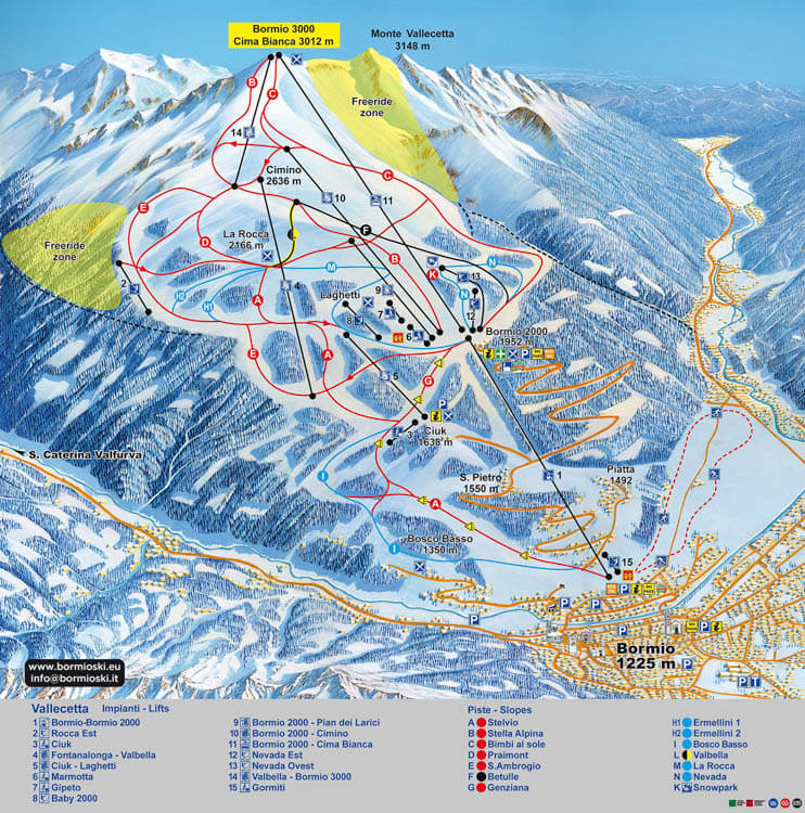 Bormio Ski Piste Map