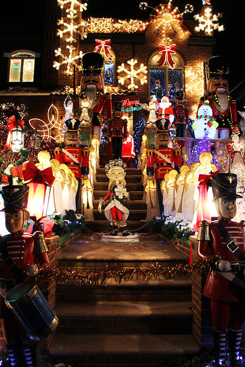 Over-the-top Christmas lights and displays at Lucy Spata's house in Dyker Heights