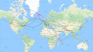 Map of our 2017 travels