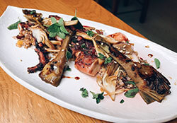 Octopus with vegetables at Mampuku