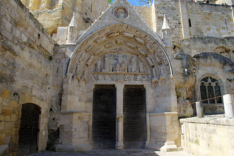 Ornately carved entrance to the Monolithic Church