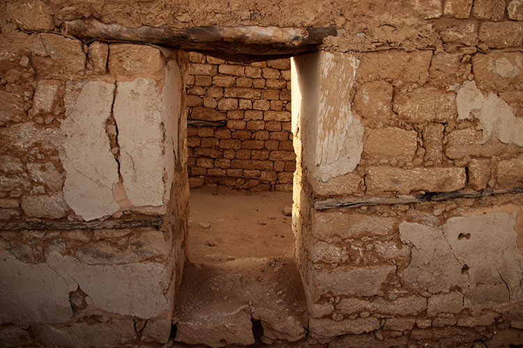 The doorway of one of the ancient buildings at Al Baleed Archaeological Park