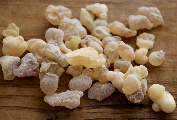 Up close shot of frankincense pieces