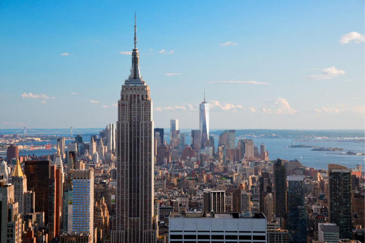 The Empire State Building against the NYC skyline