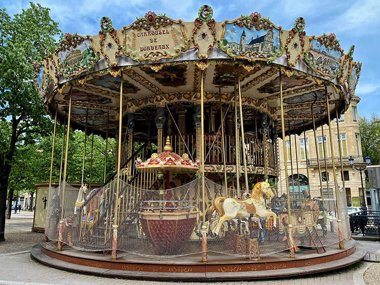 The Carrousel all closed up during the lockdown in France
