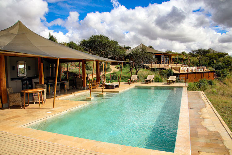 The infinity pool at Loisaba Lodo Springs