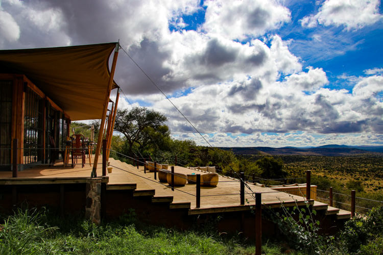 The deck of the main guest area at Loisaba Lodo Springs