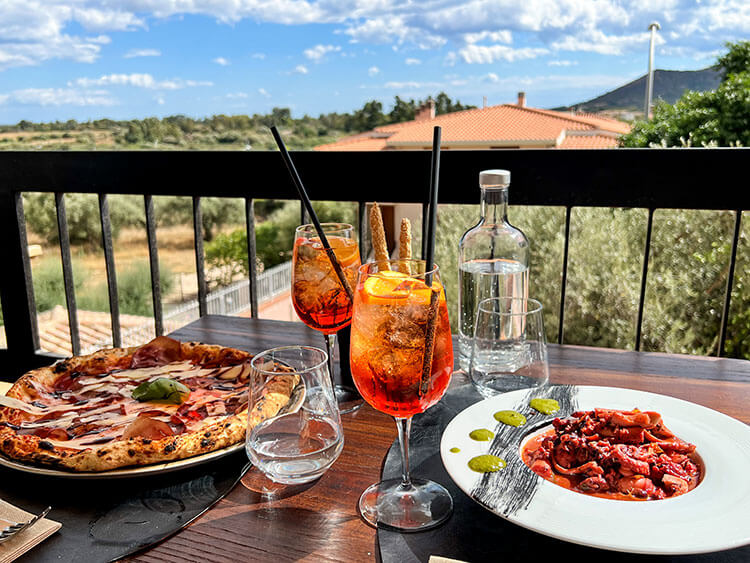 Pizza, octopus stew and Aperol spritzes at Eteria Food & Drink in Posada, Sardinia