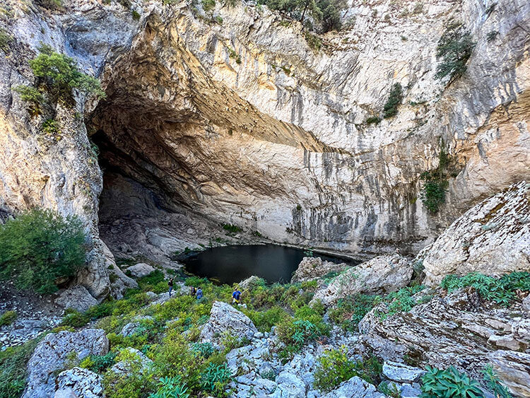 A pool at the bottom of Gorropu Canyon in the Supramonte, Sardinia