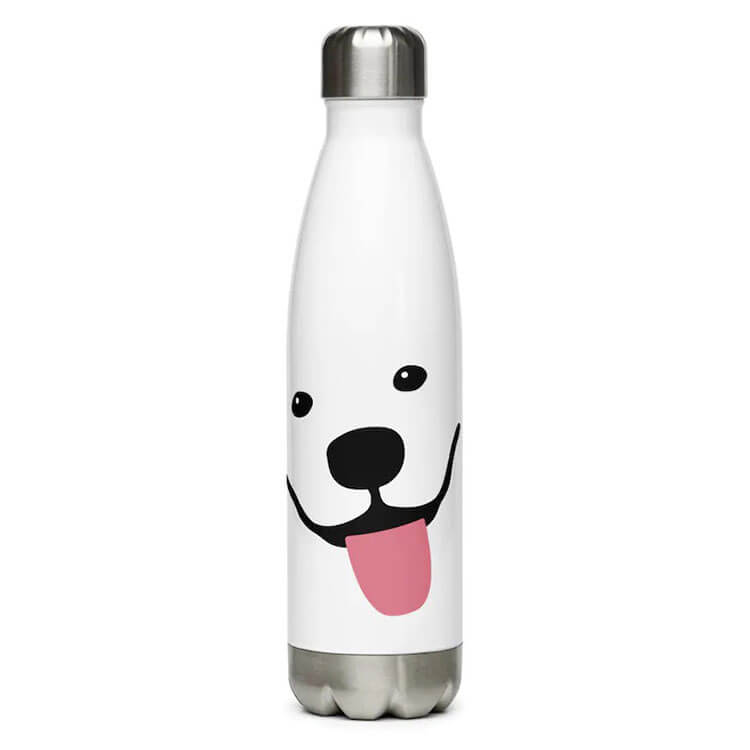 Stainless steel Samoyed water bottle by UpwardPup