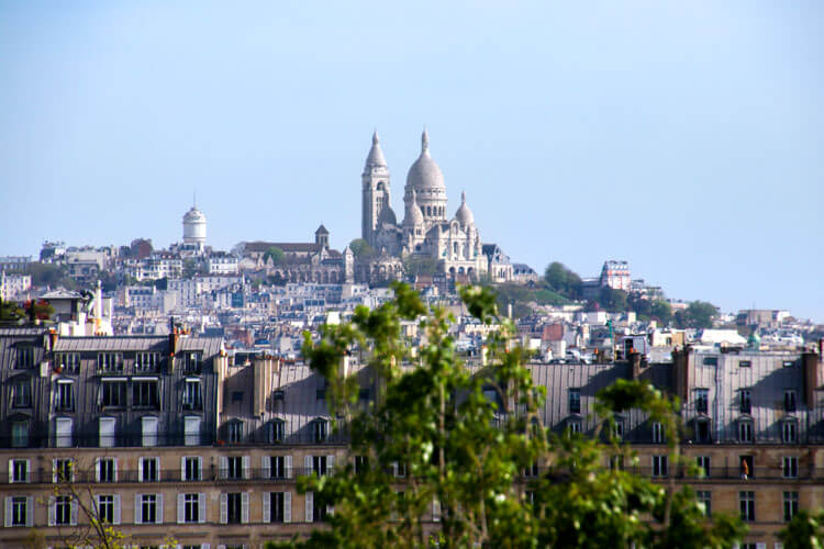 A view of Sacré Coeur and Montmartre from Paris