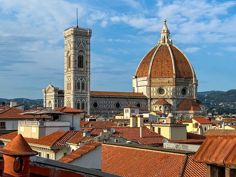 Hotel's La Gemma's rooftop has a spectacular view of the Duomo