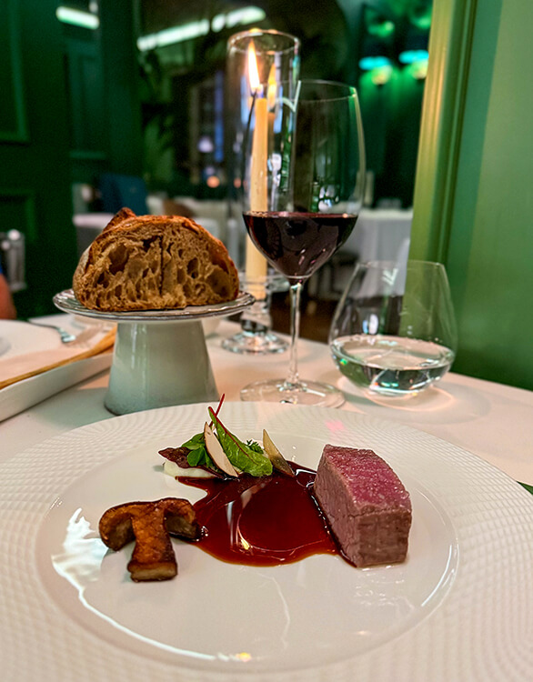 Veal with porcini mushrooms at Luca's Ristorante at Hotel La Gemma