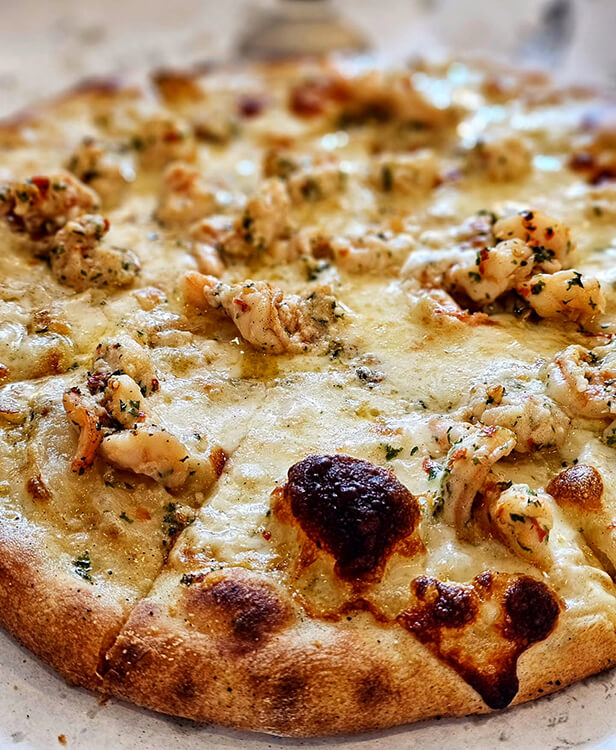 Frank Pepe's signature white clam pizza